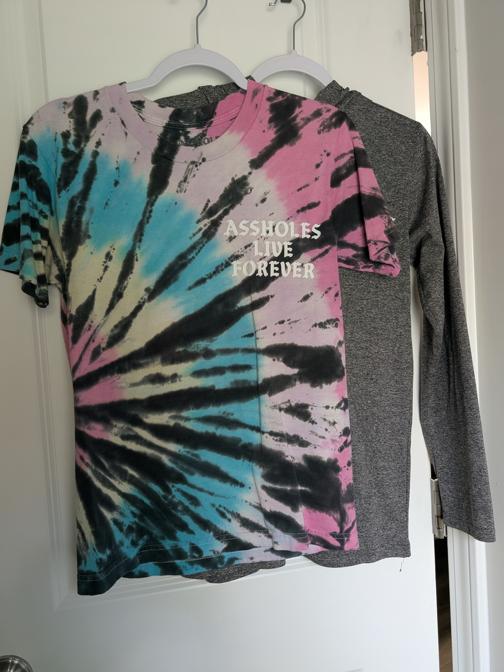 Tie-Dye Short Sleeve & Long Sleeve Hooded Shirt
